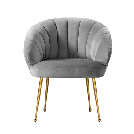 Artiss Armchair Velvet Grey Eloise Furniture Kings Warehouse 