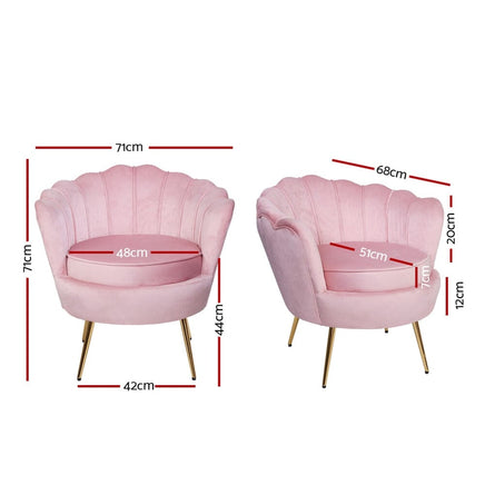 Artiss Armchair Velvet Pink Callista Furniture Kings Warehouse 