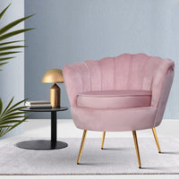 Artiss Armchair Velvet Pink Callista Furniture Kings Warehouse 