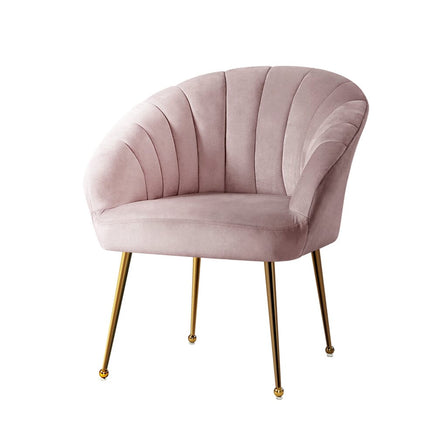 Artiss Armchair Velvet Pink Eloise Furniture Kings Warehouse 