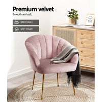 Artiss Armchair Velvet Pink Eloise Furniture Kings Warehouse 