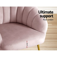 Artiss Armchair Velvet Pink Eloise Furniture Kings Warehouse 