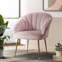 Artiss Armchair Velvet Pink Eloise Furniture Kings Warehouse 