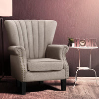 Artiss Armchair Wingback Beige Andrew Furniture Kings Warehouse 