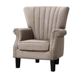 Artiss Armchair Wingback Beige Andrew Furniture Kings Warehouse 