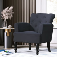 Artiss Armchair Wingback Charcoal Lothair Furniture Kings Warehouse 