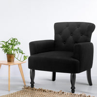 Artiss Armchair Wingback Charcoal Lothair Furniture Kings Warehouse 
