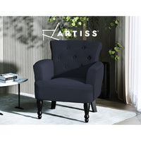 Artiss Armchair Wingback Charcoal Lothair Furniture Kings Warehouse 