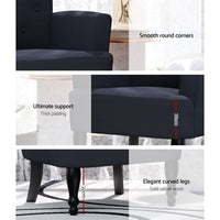 Artiss Armchair Wingback Charcoal Lothair Furniture Kings Warehouse 