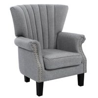 Artiss Armchair Wingback Grey Andrew Furniture Kings Warehouse 