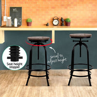 Artiss Bar Stools Adjustable Wood Chairs Furniture Kings Warehouse 