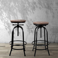 Artiss Bar Stools Adjustable Wood Chairs Furniture Kings Warehouse 