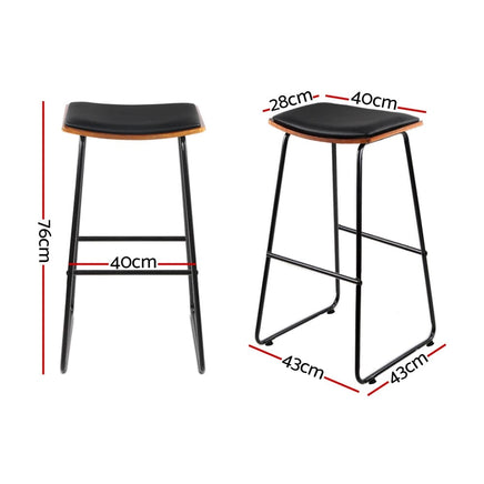 Artiss Bar Stools Kitchen Counter Stools Metal Chairs x2 Furniture Kings Warehouse 
