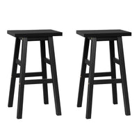 Artiss Bar Stools Kitchen Counter Stools Wooden Chairs Black x2 Furniture Kings Warehouse 