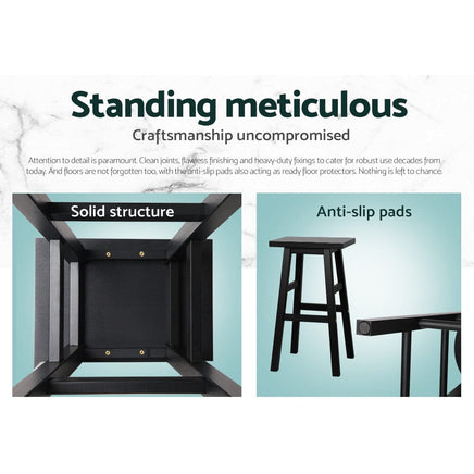 Artiss Bar Stools Kitchen Counter Stools Wooden Chairs Black x4 Furniture Kings Warehouse 