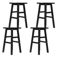 Artiss Bar Stools Kitchen Counter Stools Wooden Chairs Black x4 Furniture Kings Warehouse 