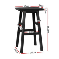 Artiss Bar Stools Kitchen Counter Stools Wooden Chairs Black x4 Furniture Kings Warehouse 