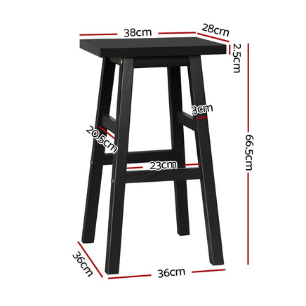 Artiss Bar Stools Kitchen Counter Stools Wooden Chairs Black x4 Furniture Kings Warehouse 