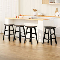 Artiss Bar Stools Kitchen Counter Stools Wooden Chairs Black x4 Furniture Kings Warehouse 
