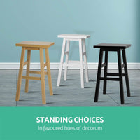 Artiss Bar Stools Kitchen Counter Stools Wooden Chairs Black x4 Furniture Kings Warehouse 