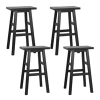 Artiss Bar Stools Kitchen Counter Stools Wooden Chairs Black x4 Furniture Kings Warehouse 
