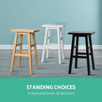 Artiss Bar Stools Kitchen Counter Stools Wooden Chairs Natural x2 Furniture Kings Warehouse 