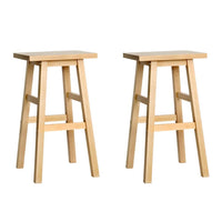 Artiss Bar Stools Kitchen Counter Stools Wooden Chairs Natural x2 Furniture Kings Warehouse 