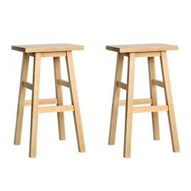 Artiss Bar Stools Kitchen Counter Stools Wooden Chairs Natural x2 Furniture Kings Warehouse 