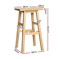 Artiss Bar Stools Kitchen Counter Stools Wooden Chairs Natural x2 Furniture Kings Warehouse 