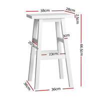 Artiss Bar Stools Kitchen Counter Stools Wooden Chairs White x2 Furniture Kings Warehouse 