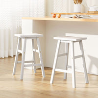 Artiss Bar Stools Kitchen Counter Stools Wooden Chairs White x2 Furniture Kings Warehouse 