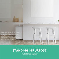 Artiss Bar Stools Kitchen Counter Stools Wooden Chairs White x2 Furniture Kings Warehouse 