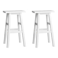 Artiss Bar Stools Kitchen Counter Stools Wooden Chairs White x2 Furniture Kings Warehouse 