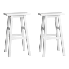 Artiss Bar Stools Kitchen Counter Stools Wooden Chairs White x2 Furniture Kings Warehouse 