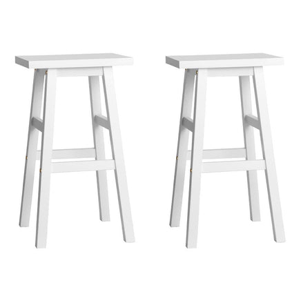 Artiss Bar Stools Kitchen Counter Stools Wooden Chairs White x2 Furniture Kings Warehouse 
