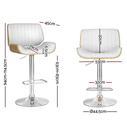 Artiss Bar Stools Swivel Leather Chairs Wooden Furniture Kings Warehouse 