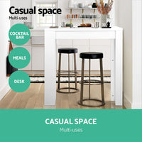 Artiss Bar Table 3-tier Storage Shelves White Furniture Kings Warehouse 