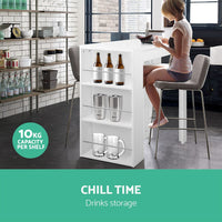 Artiss Bar Table 3-tier Storage Shelves White Furniture Kings Warehouse 