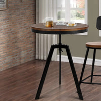 Artiss Bar Table 67-86CM Height Round Brown Furniture Kings Warehouse 