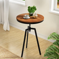 Artiss Bar Table 67-86CM Height Round Brown Furniture Kings Warehouse 