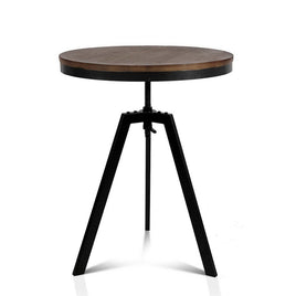 Artiss Bar Table 67-86CM Height Round Brown Furniture Kings Warehouse 