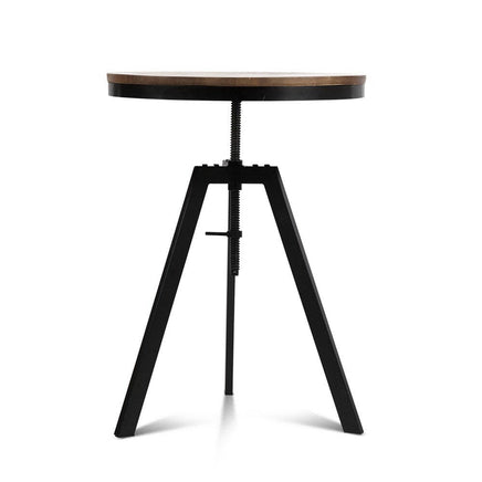 Artiss Bar Table 67-86CM Height Round Brown Furniture Kings Warehouse 