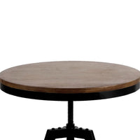 Artiss Bar Table 67-86CM Height Round Brown Furniture Kings Warehouse 