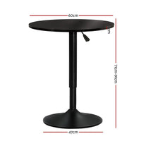 Artiss Bar Table Gas Lift Round Black Furniture Kings Warehouse 