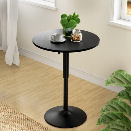 Artiss Bar Table Gas Lift Round Black Furniture Kings Warehouse 
