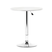 Artiss Bar Table Gas Lift Round White Furniture Kings Warehouse 