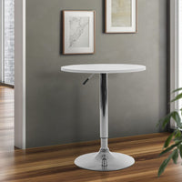 Artiss Bar Table Gas Lift Round White Furniture Kings Warehouse 