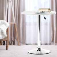 Artiss Bar Table Gas Lift Round White Furniture Kings Warehouse 