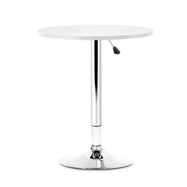 Artiss Bar Table Gas Lift Round White Furniture Kings Warehouse 