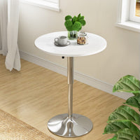 Artiss Bar Table Gas Lift Round White Furniture Kings Warehouse 